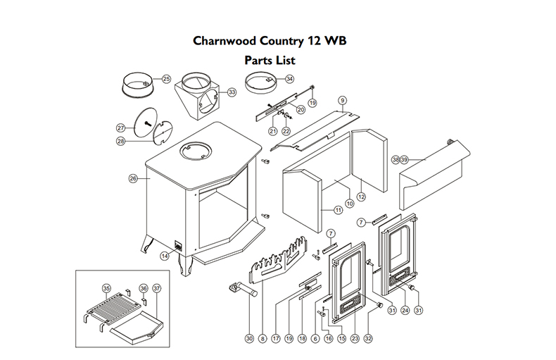 Charnwood Country Stove Spare Parts